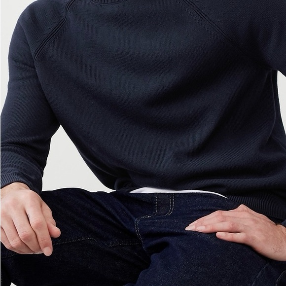 NWT MENS L Lg Banana Republic Merino Black Crewneck Sweater Minimalist Design - Picture 5 of 11